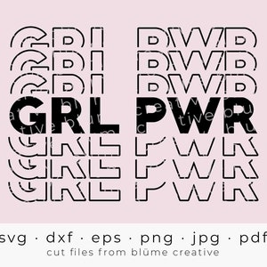 GRL PWR SVG | Thank You Bag Style Woman Power, Girl Power, Feminist, Feminism | Cricut Silhouette cut files svg png pdf jpg dxf eps