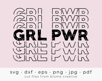 GRL PWR SVG | Thank You Bag Style Woman Power, Girl Power, Feminist, Feminism | Cricut Silhouette cut files svg png pdf jpg dxf eps