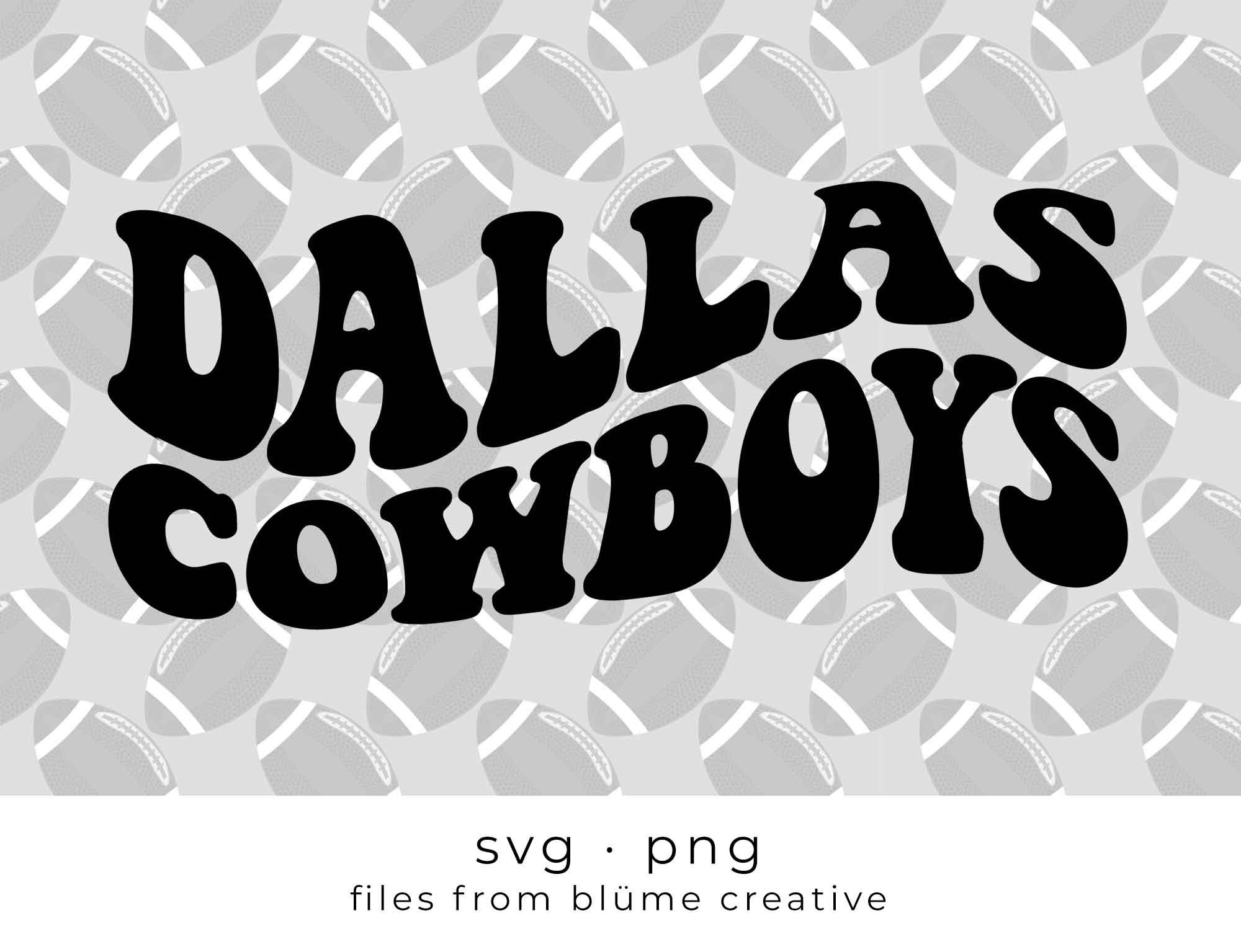 Dallas Cowboys SVG wavy letters vintage retro trendy | Etsy
