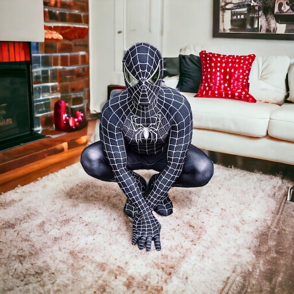 Spiderman Black Raimi Cosplay Costume Suit, Tobey Maguire Spiderman Costume, Venom Symbiote Raimi Suit, Black Raimi Spider Man Costume