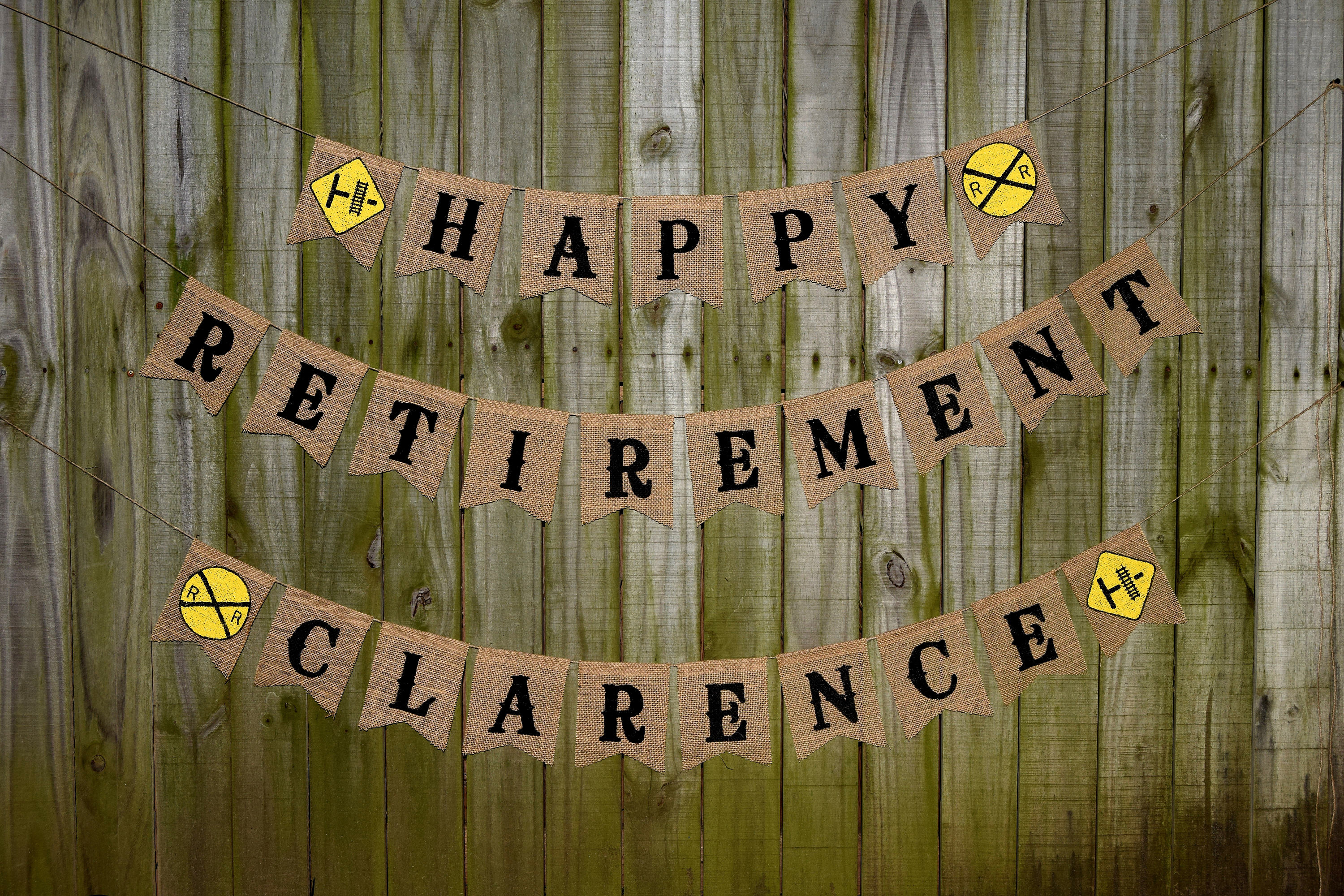 Custom Burlap Banner Happy Retirement Banner 10th Etsy