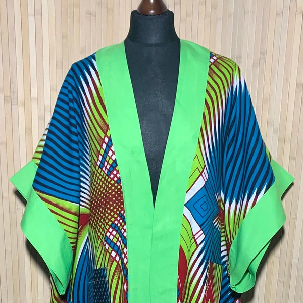 Ankara Kimono | African Print | Batik Kimono | Relaxed Fit Jacket | Oversized Jacket | Ankara Loungewear | Kimono | Maxi Length With Belt