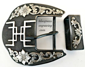 Western Plain Floral Scrollwork Rodeo Oval Belt Buckle Cowboy Rodeo Western Plain Floral Scrollwork Rodeo Oval Belt Buckle Cowboy Rodeo