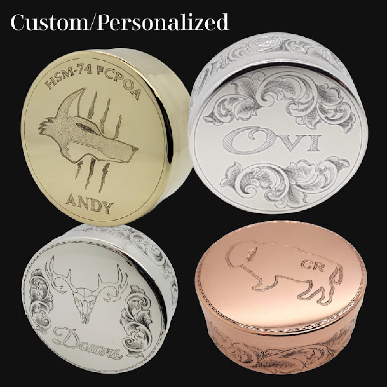 Custom Dip Can, Engraved Lid, Chew Can, Tobacco Tin, Copenhagen Lid