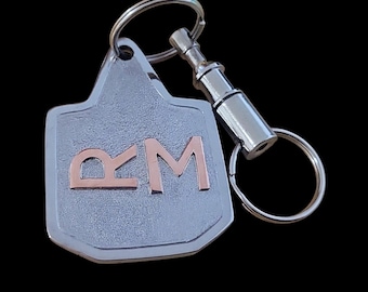 Custom Stainless Steel Ear Tag Keychain, Ranch Brand Gift, Personalized Cowboy Key Ring