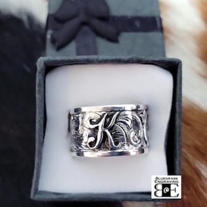 Silver Brand Ring, Custom, Western Ring, Engraved Brand Ring, Brand Jewelry, Cattle, Men&#39;s Brand Ring, Boho Western, Cowgirl Jewelry, Wife
