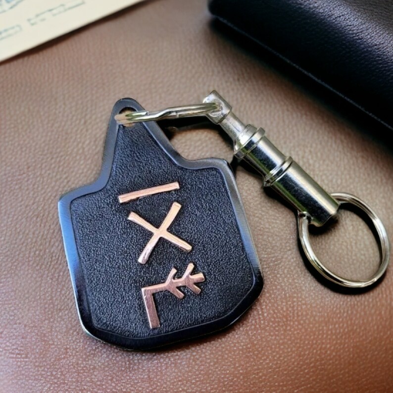 Cowboy Key Rings Custom Steel Ear Tag Keychain, Personalized Ranch Brand or Initial Gift ...