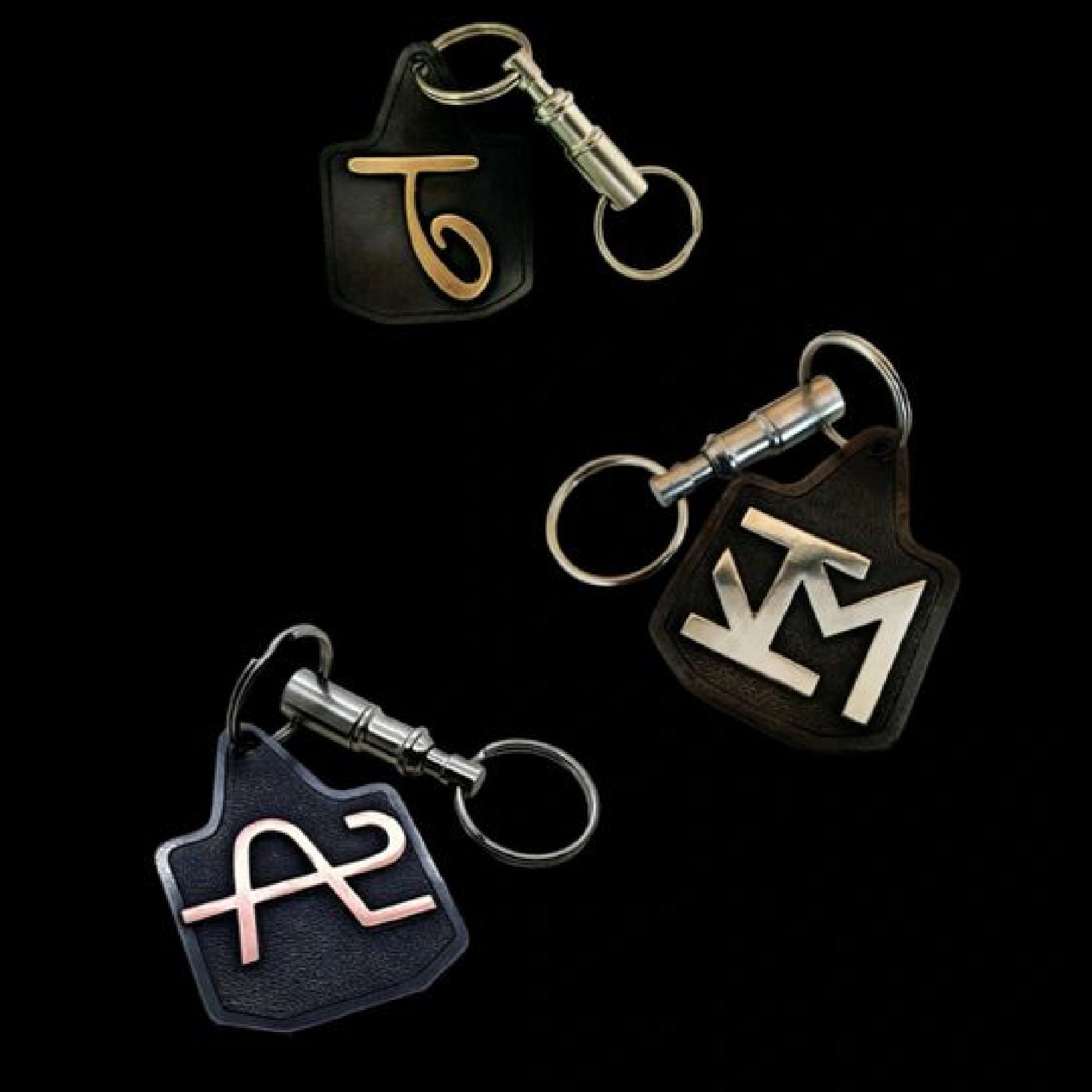 Cowboy Key Rings Custom Steel Ear Tag Keychain, Personalized Ranch Brand or Initial Gift ...