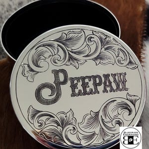 Nickel Dip Can Set, Custom Engraved Lid, Chew Can, Tobacco Tin, Copenhagen Lid, Skoal Lid, Personalized, Snuff, Dip Can Holder, Stash Box