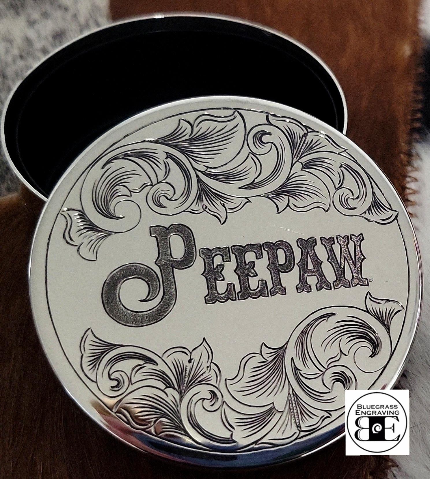 Ustom Hand Engraved NICKEL Dip Can Set | Personalized Ranch Brand,  Initials, Logo