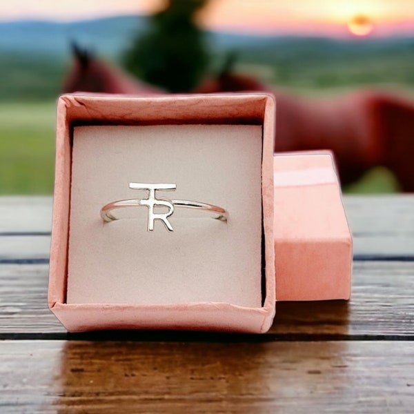 Brand Ring, Initial Ring, Skinny Brand Ring, Silver, Cattle Brand, Valentine's Day, Ranch Brand, Cowgirl, Thin Band, Ranch Wife, Daughter