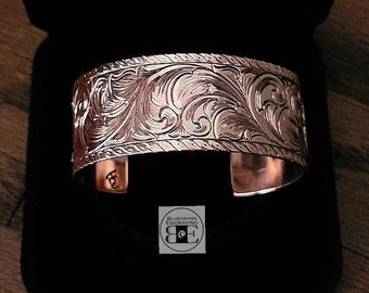 Wide Copper Cuff Bracelet, Personalized Ranch Brand Cuff, Western Bracelet