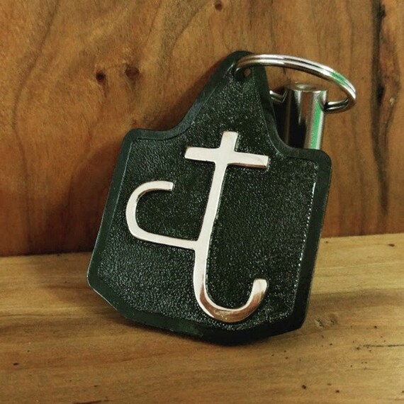 Cow Tag Keychain Cattle Brand Brand Key Chain Farm Etsy