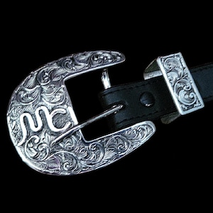 Silver Custom Buckle, Western Buckle and Keeper, Personalized, Cattle Brand, Executive Gift, Ranch Wedding, Fiance, Groom Gift, Gift for Him