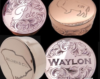 Custom Engraved Copper Dip Can, Personalized Stash Box, Snuff Container, Chew Can and Lid