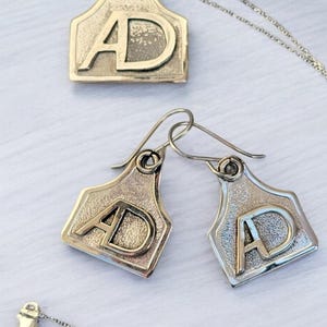 Ear Tag Jewelry, Ranch Brand, Earrings and Pendant, Jewelry Set, Cattle Brand, Cowgirl Jewelry, Western Boho, Cowgirl Boho, Bridesmaid Gift
