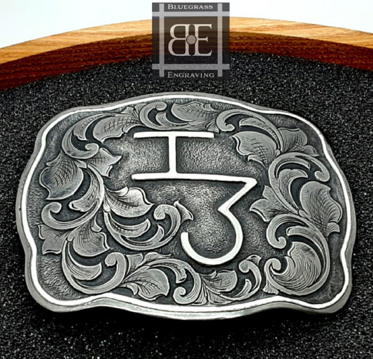 Custom Belt Buckle Inlaid Border Cattle Brand Mens Western Etsy