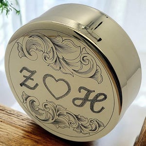 Brass Dip Can Set, Custom Engraved Lid, Chew Can, Tobacco Tin, Copenhagen Lid, Skoal Lid, Personalized, Snuff, Dip Can Holder, Stash Box