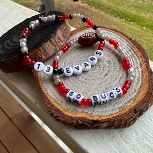 CUSTOM Football Team/Player Beaded Bracelets Any Team - Made to Order