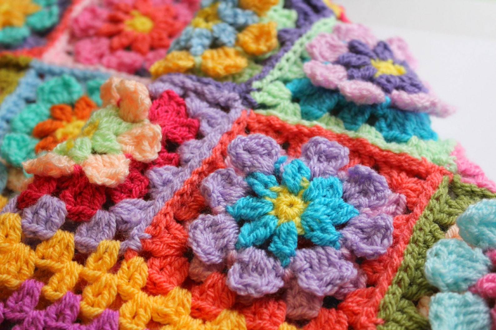 Crochet Flower Blanket Baby Girl Blanket Car Seat Blanket Etsy
