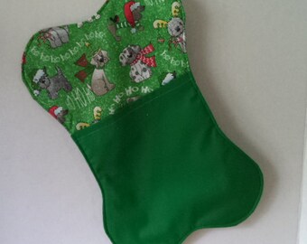 Dog bone shaped Christmas Stocking