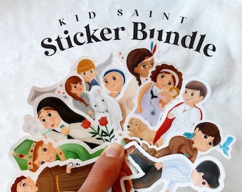 11 Catholic Saint Sticker Bundle, Catholic baby, Catholic Communion Gift, Catholic Confirmation Gift, Catholic Kid Gift, Catholic School