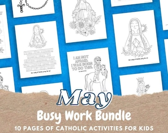 Catholic Kid Activity Pages, Mary Coloring Pages, Catholic Coloring Pages, Catholic Pre-K,  Catholic Homeschool, Catholic Teacher Resources