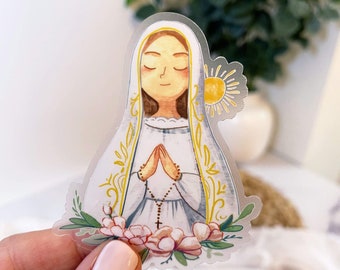 Our Lady of Fatima, Catholic Sticker, Catholic Water Bottle Stickers, Catholic Woman Gift, Marian Apparition Stickers