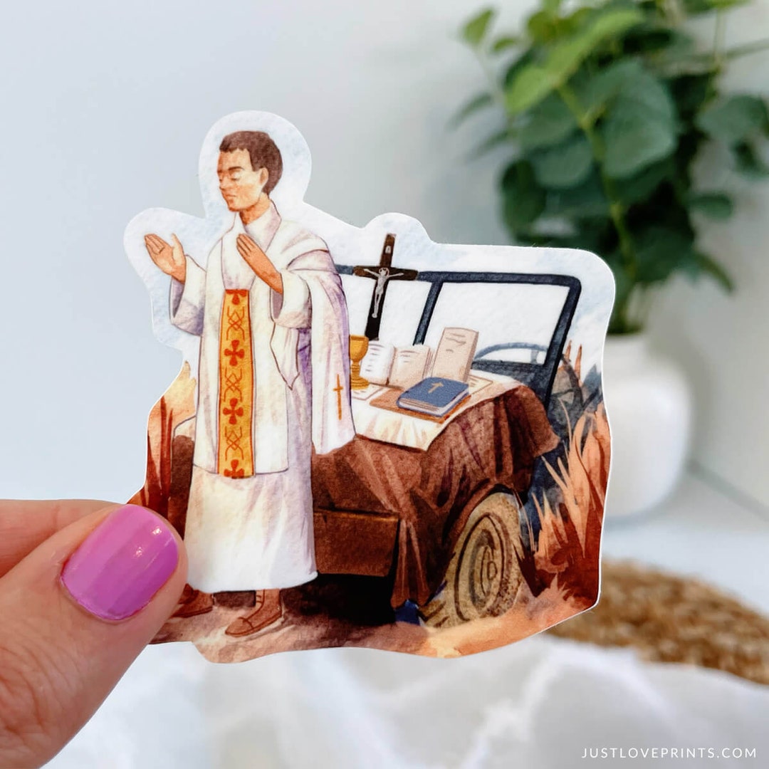 Fr. Kapaun Vinyl Sticker, Catholic Sticker, Catholic Military Gift ...