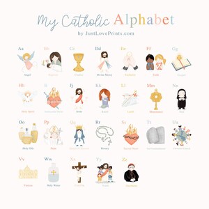Catholic ABC Coloring Bundle Instant Download Printable Coloring Pages ...