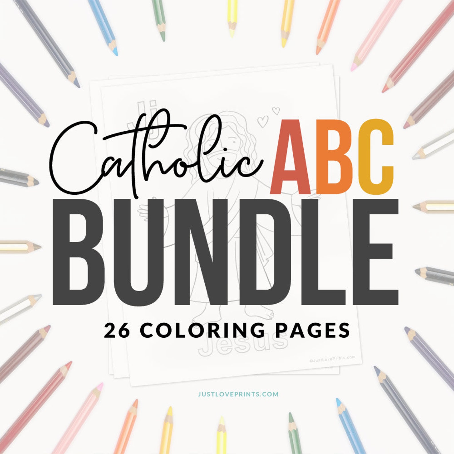Catholic ABC Coloring Bundle Instant Download Printable | Etsy