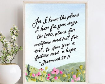 For I Know The Plans I Have for You Print (Floral Field)