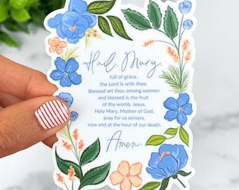 Hail Mary Prayer Vinyl Sticker, Catholic Sticker, Catholic Wedding Favor, Catholic Mom Group, Catholic Bible Study, Catholic Mom gift