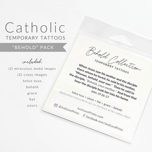 Temporary Tattoos Behold Collection Catholic Marian Consecration Tattoos image 9