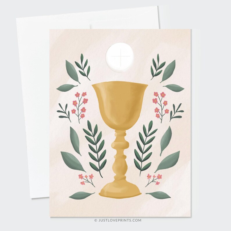 Eucharist Greeting Card, RCIA Card, First Holy Communion Card, Catholic Priest Card, Catholic Wedding Card image 3