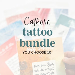 10 Temporary Tattoo Pack Bundle - You Choose Your Tattoos | Catholic Temporary Tattoos