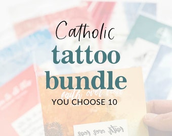 10 Temporary Tattoo Pack Bundle - You Choose Your Tattoos | Catholic Temporary Tattoos