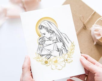 Catholic Miscarriage Gift, Mary Holding Baby Infant Loss, Sympathy Gift Catholic, Catholic Miscarriage Keepsake, Catholic Childloss Gift