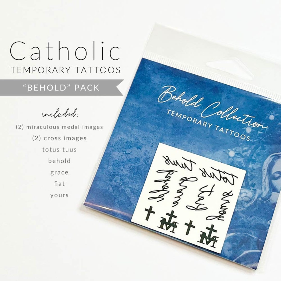 Temporary Tattoos Behold Collection Catholic Marian Consecration Tattoos -  Etsy