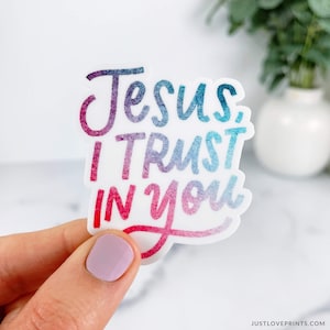 Jesus I Trust in You Vinyl Sticker, Divine Mercy Sticker, St. Faustina sticker, Catholic Sticker, Catholic Party Favor, Catholic Mom Gift
