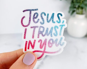 Jesus I Trust in You Vinyl Sticker, Divine Mercy Sticker, St. Faustina sticker, Catholic Sticker, Catholic Party Favor, Catholic Mom Gift