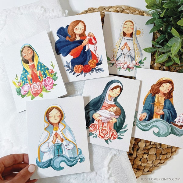 Marian Greeting Cards, Catholic Greeting Card, Catholic Birthday Card, Catholic Kid Card, Catholic Christmas Cards, Our Lady