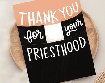 Thank You For Your Priesthood Greeting Card, Catholic Priest Card, Catholic Greeting Cards, Catholic Stationery, Catholic Priest Gift