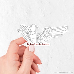 St. Michael the Archangel Defend Us in Battle Vinyl Sticker | Catholic Confirmation Gift