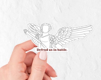 St. Michael the Archangel Defend Us in Battle Vinyl Sticker | Catholic Confirmation Gift