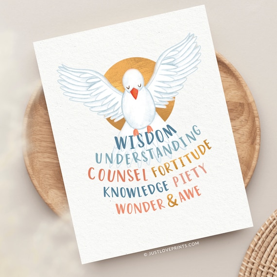 Gifts of the Holy Spirit Greeting Card, Catholic Confirmation Card, Catholic RCIA Card, Catholic Greeting Card, Catholic Priest Card