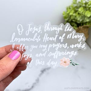 Morning Offering Prayer, Catholic Sticker, Catholic Mom Gift, Catholic Mother's Day Gift, Catholic Mom, Christian Mother's Day image 1