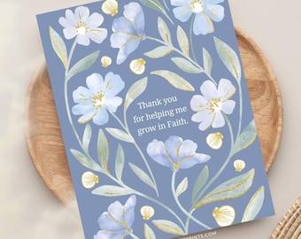 Godparent Greeting Card, Catholic Baptism Card, Christian Baptism Card, Catholic Parent Card, Catholic Thank You Card, Catholic Priest Card