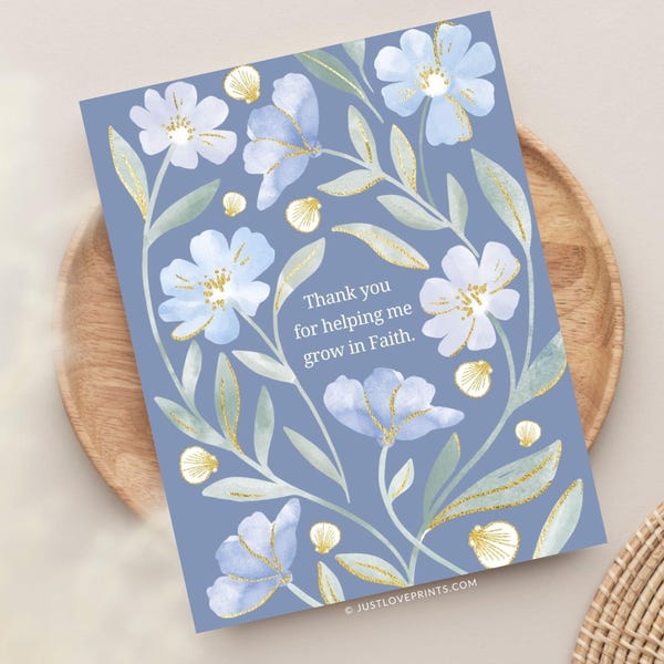 Godparent Greeting Card, Catholic Baptism Card, Christian Baptism Card, Catholic Parent Card, Catholic Thank You Card, Catholic Priest Card