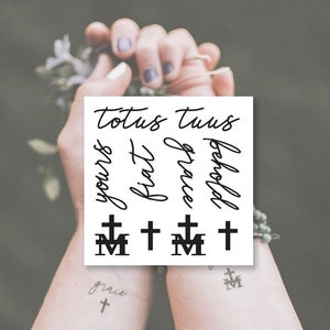 Temporary Tattoos Behold Collection Catholic Marian Consecration Tattoos image 6